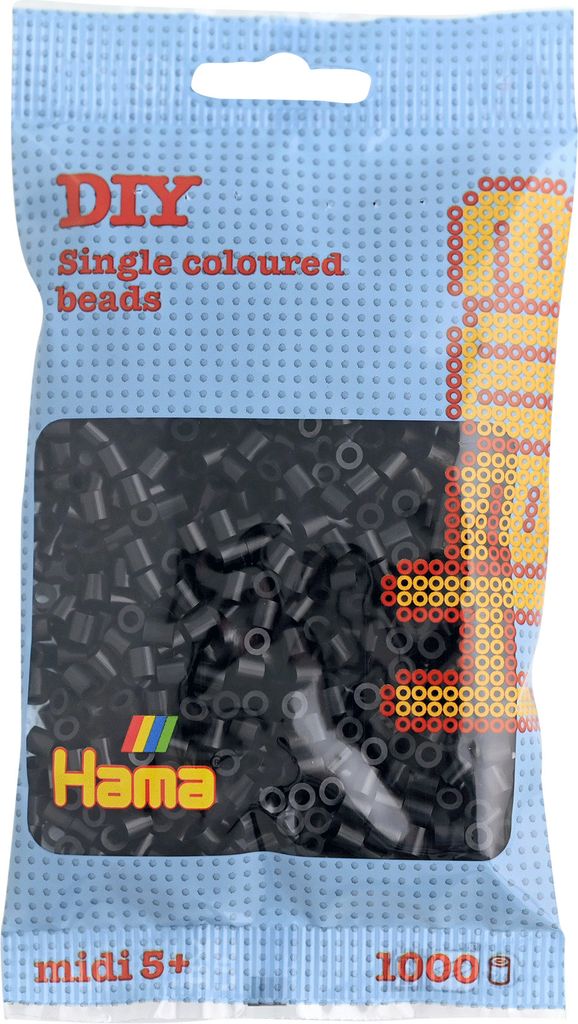Hama zažehlovací korálky midi černé v sáčku 5,0 mm 1 000 Obrázek produktu 2