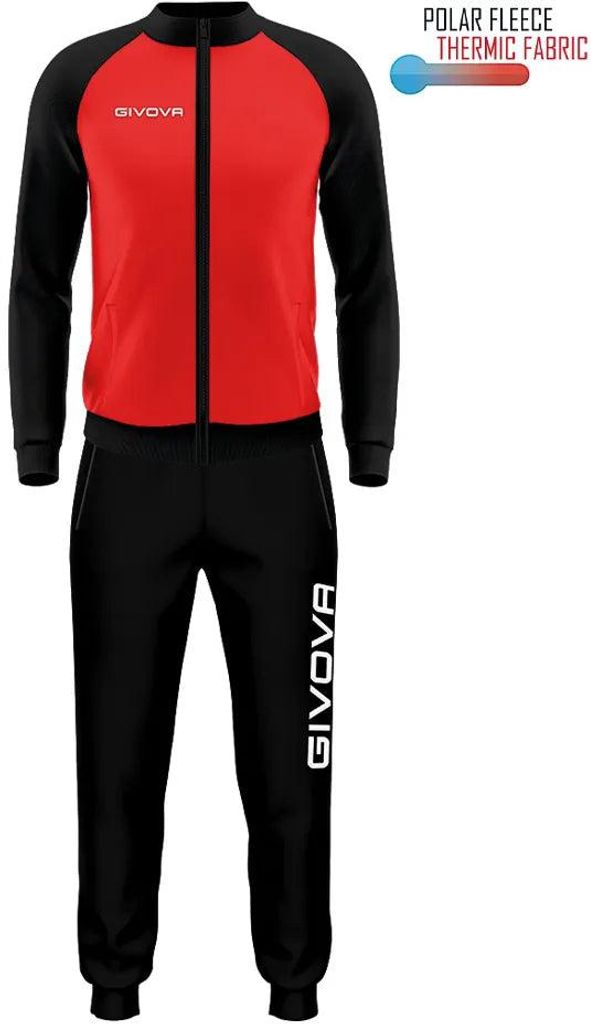 Sportset Givova Cuba Rot-Schwarz Rot 2xl