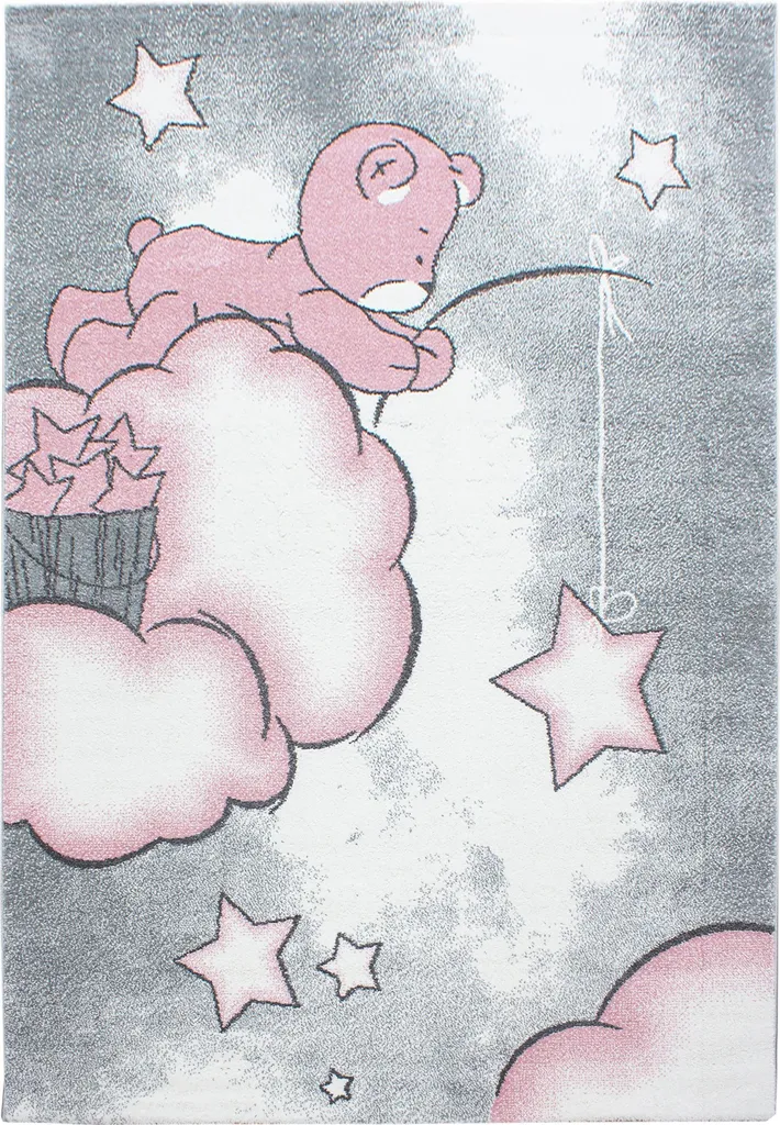 Tapis enfant rond rose 160 cm anti-froid et doux pour jouer au sol