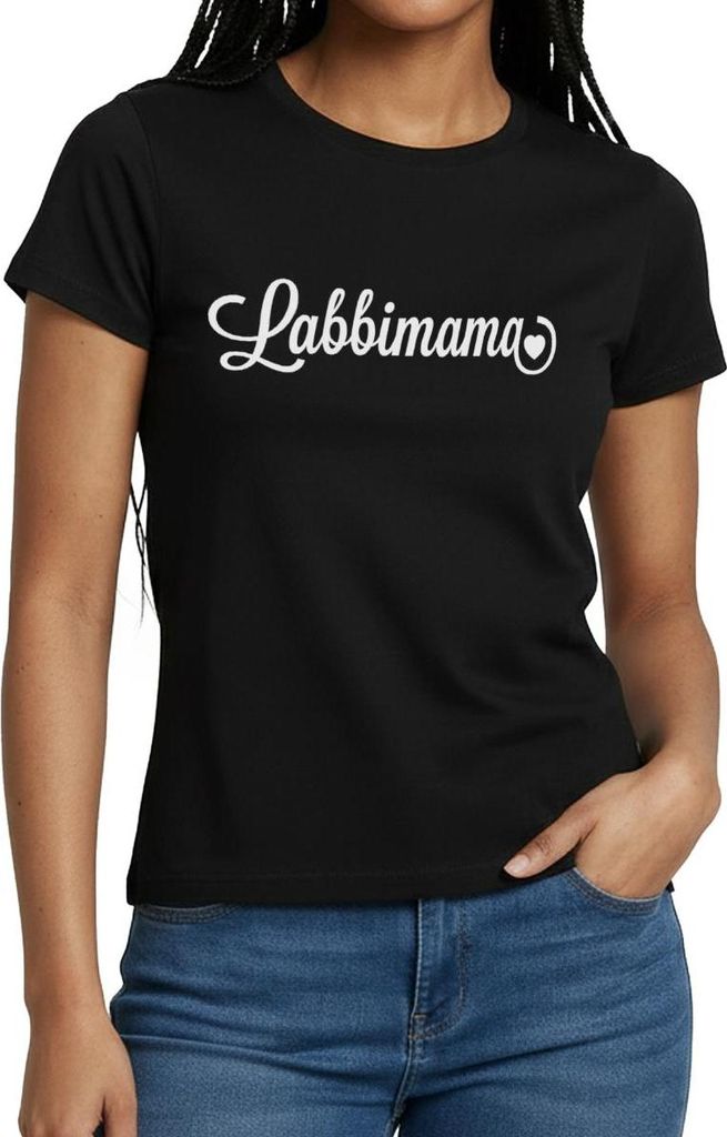 Spreadshirt Labbimama Herz Labrador Retriever Hund Frauen T-Shirt, XL, Schwarz