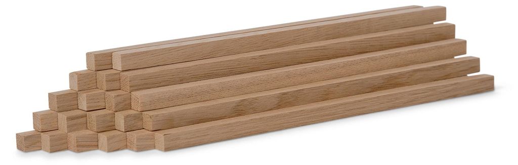 20er-Set Holzstäbe - Eiche gehobelt - 10 x 10 x 250 mm