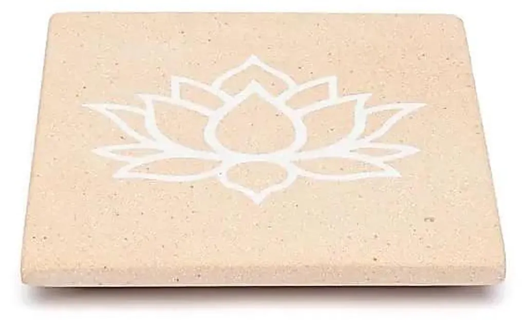Support Encens Lotus en Grès Rose - Décoration Artisanale 10x10cm