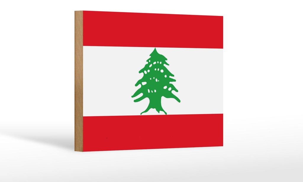 Holzschild Flagge Libanon 18x12 cm Flag of Lebanon Dekoration