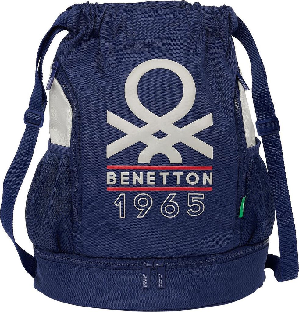 Mochila Saco Infantil Benetton Varsity Gris Azul marino 35 x 40 x 1 cm