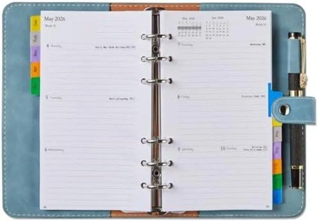 Petit Agenda 2026 de Poche Hebdomadaire et Mensuel Coloris Noir