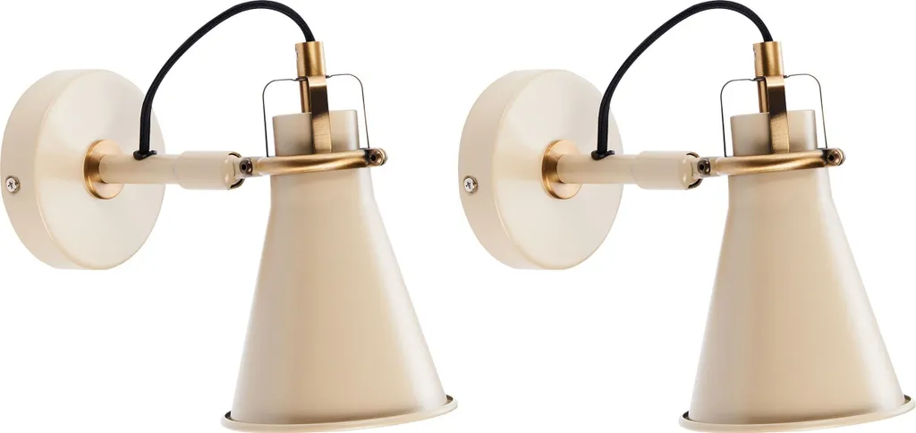 Appliques Murales Intérieures Lot de 2 en Métal Beige pour la Chambre