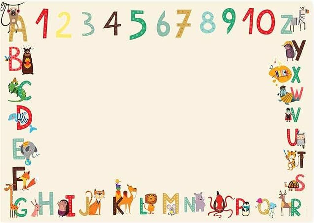 Friendly Fox Schreibtischunterlage ABC Kinder, 1x DIN A3 Schreibtischunterlage Papier, 25 Blatt Block zum Malen, Schreibtisch Unterlage zum Schreiben