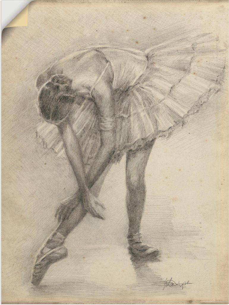 ARTland Wandbild, selbstklebend Antike Ballerina Übung II Größe: 45x60 cm