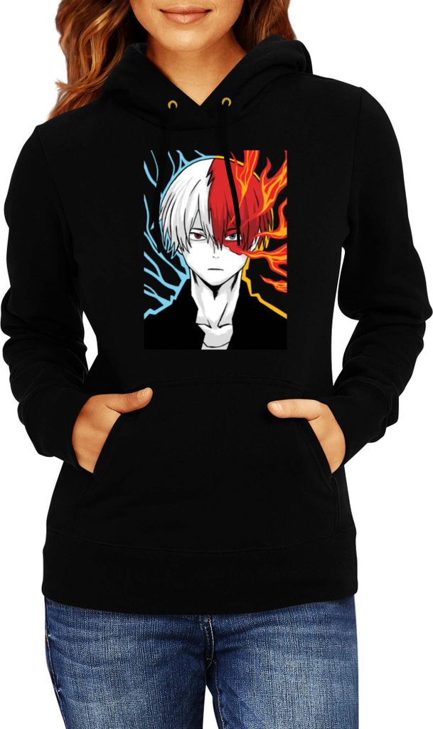 Damen Kapuzenpullover Manga Japan Anime Comics Animation My Hero Anime Academia 27, Lady XS / Schwarz