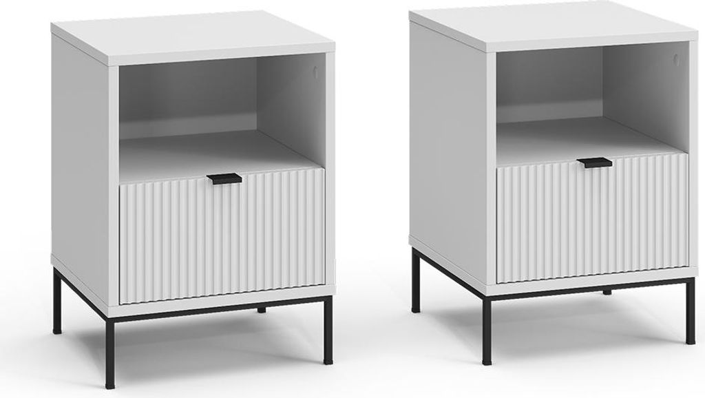 Nachttisch Vicco Eliza Weiß 2er Set, Model 56206 Produktbild 