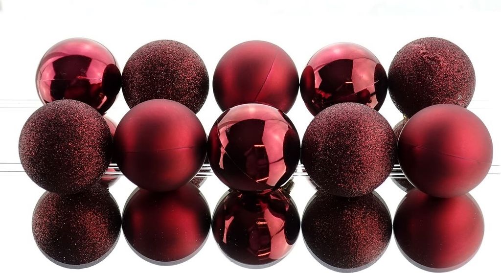 Vánoční ozdoby odolné proti rozbití Ox Blood tmavě červená Obrázek produktu 