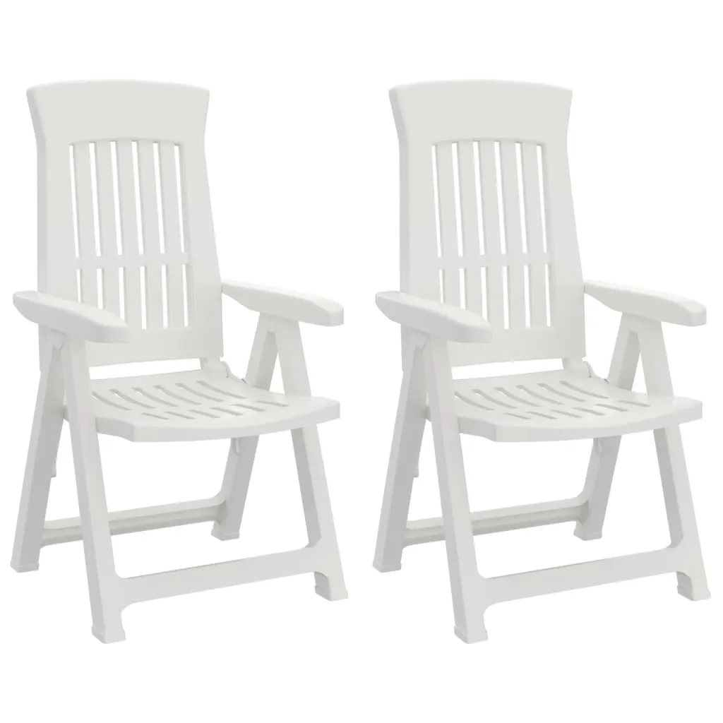 Chaises de jardin vidaXL réglables en blanc PP - Lot de 2 sans rouille