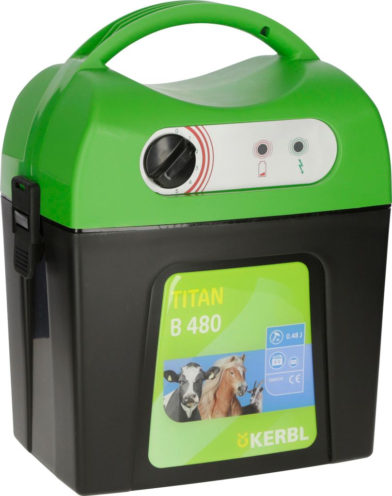 Kerbl Weidezaungerät TITAN B 480 Akku Zaungerät für Pferde