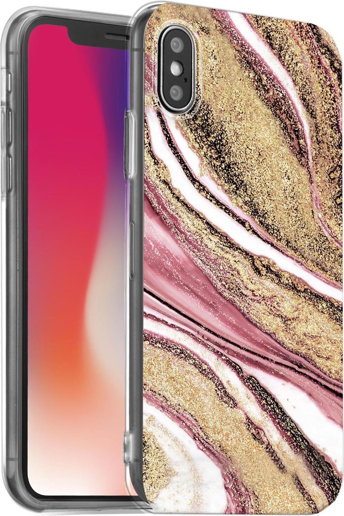 Hülle für Apple iPhone X / XS Schutzhülle Marmor Motiv Handy Case Silikon Slim Cover