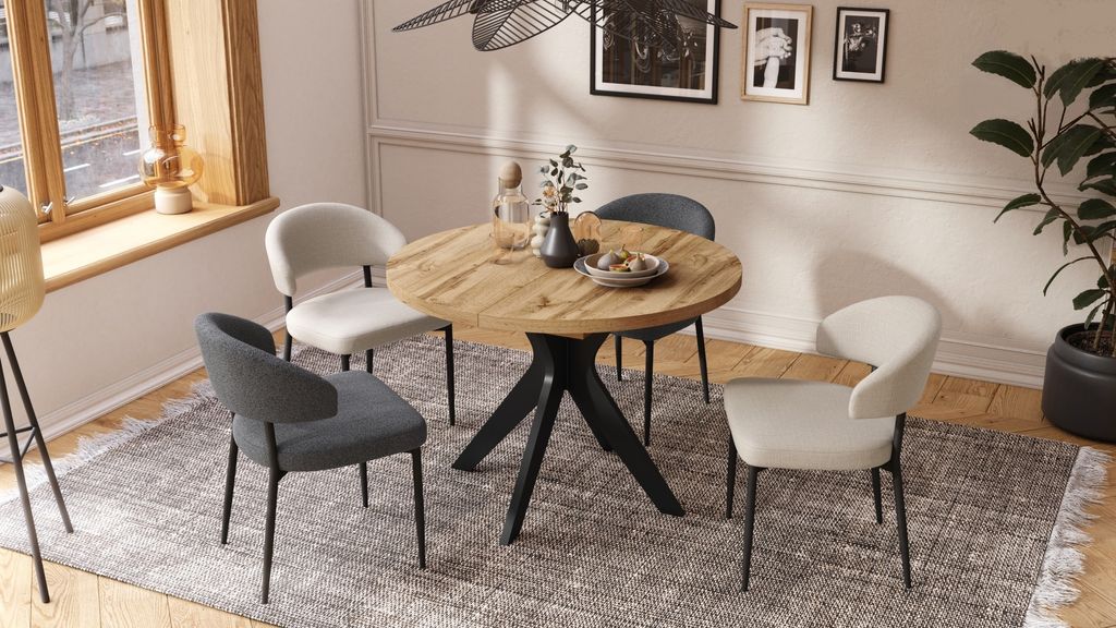 Design Esstisch Renzo ausziehbar 110 bis 180 cm rund Esszimmer Tisch