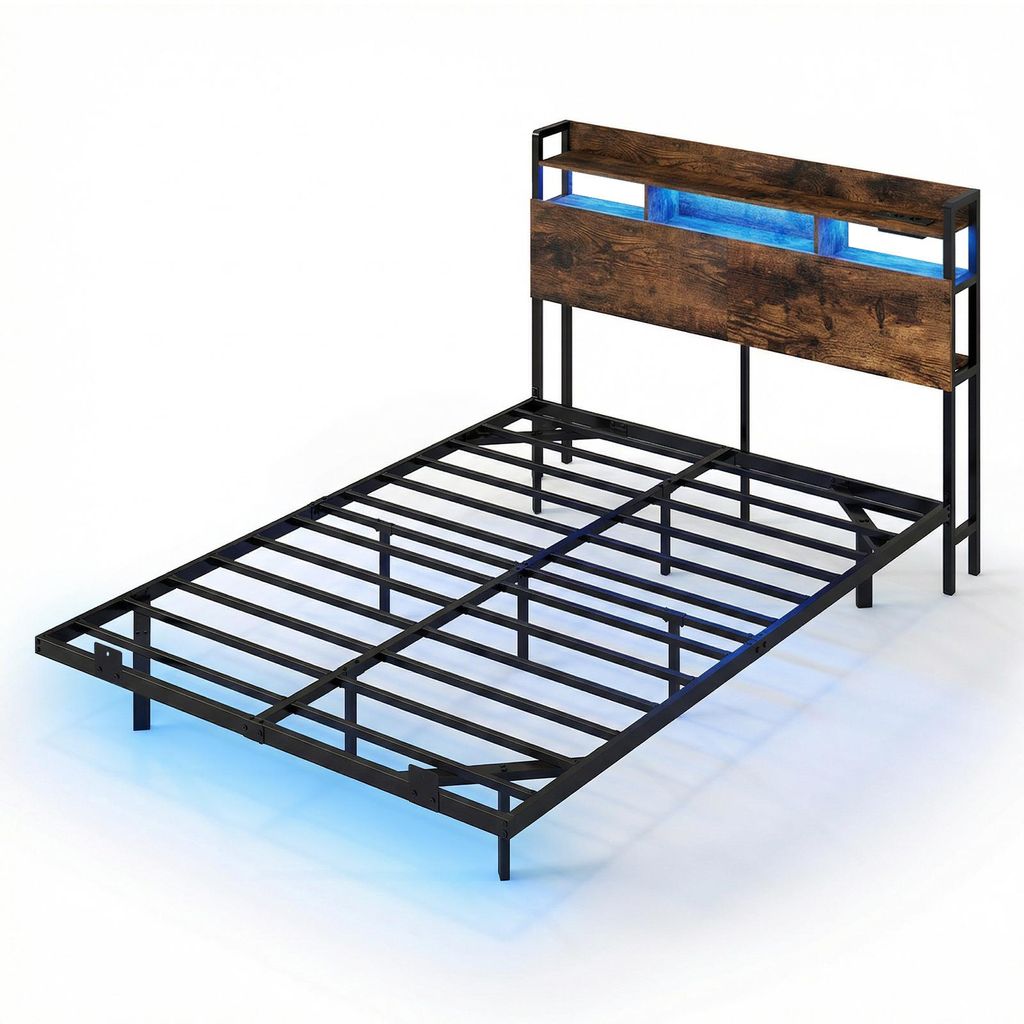 COSTWAY Stelaż łóżka 140x200 cm, łóżko podwójne z Zdjęcie produktu 