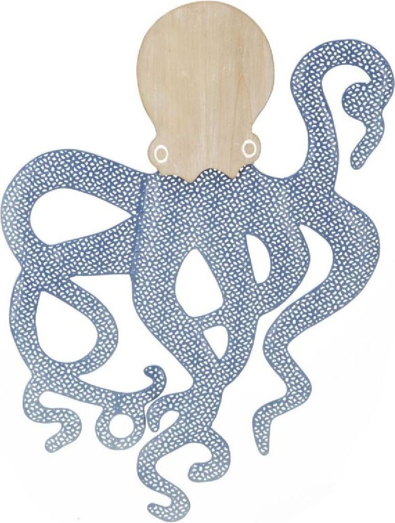 Mauro Ferretti Wandpaneel Oktopus 41x1,5x57 cm blau natur