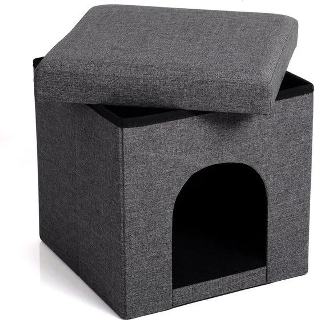 Cage multifonctionnelle grise pour chiens et chats - Modèle M 37x37x38cm