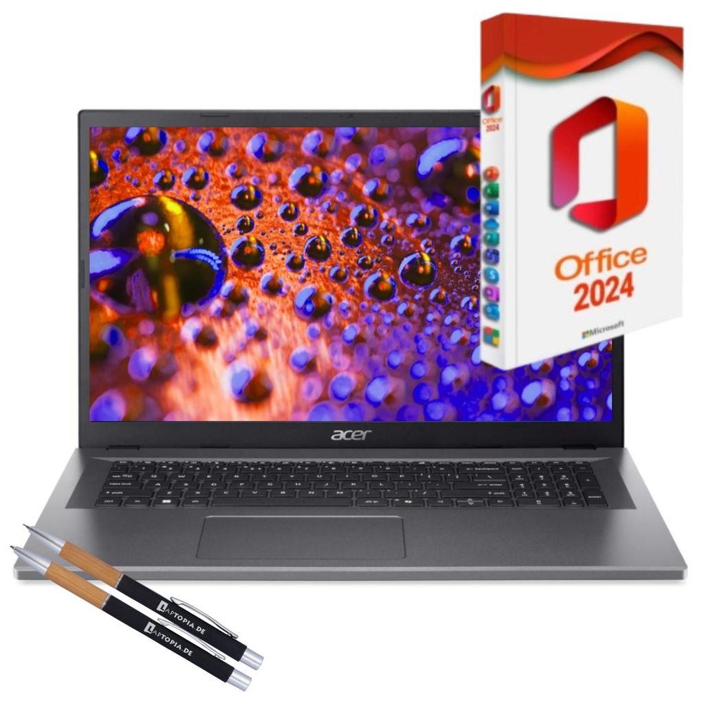 Acer Aspire Go 17, Core 3-N355, 8GB LPDDR5-RAM, 4000GB SSD, Windows 11 Pro + MS Office 2024 Pro, (17.3"), USB-C-Display Port