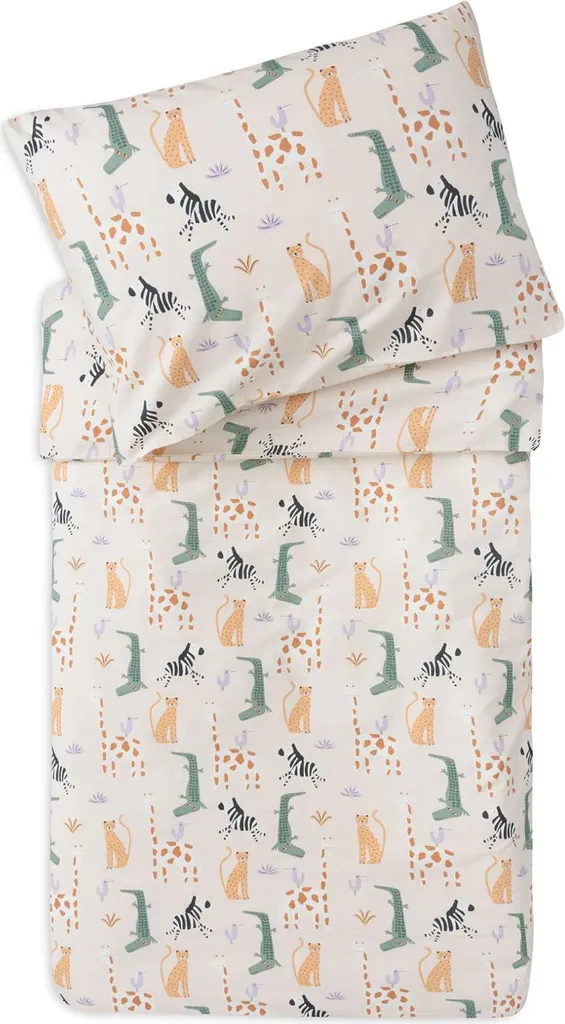 Parure de lit 100x140 Jungle Jambo certifiée Oeko-TEX 100% coton naturel