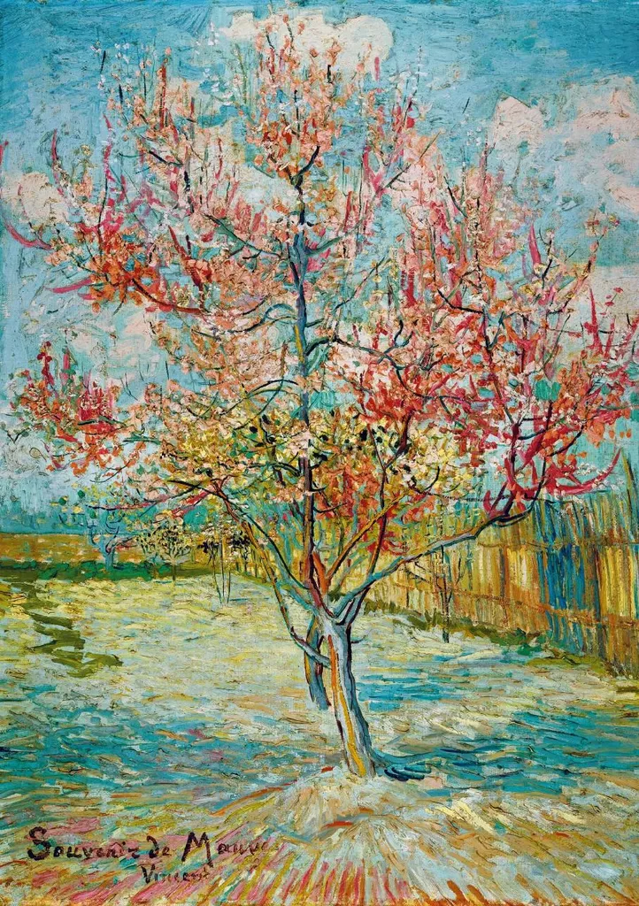 Puzzle adulte 1000 pièces chef-d'œuvre Van Gogh Le Pêcher Rose art