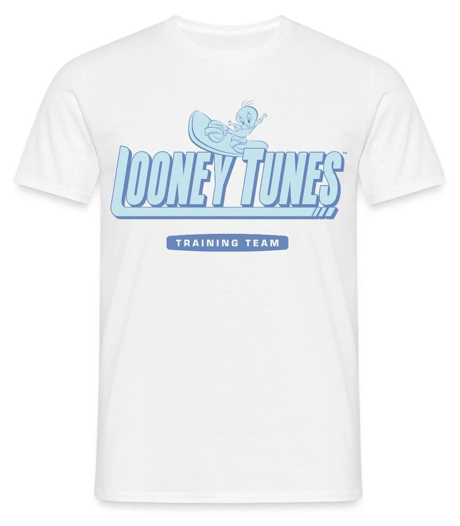 Spreadshirt Looney Tunes Traing Team Mit Tweety Männer T-Shirt, S, Weiß