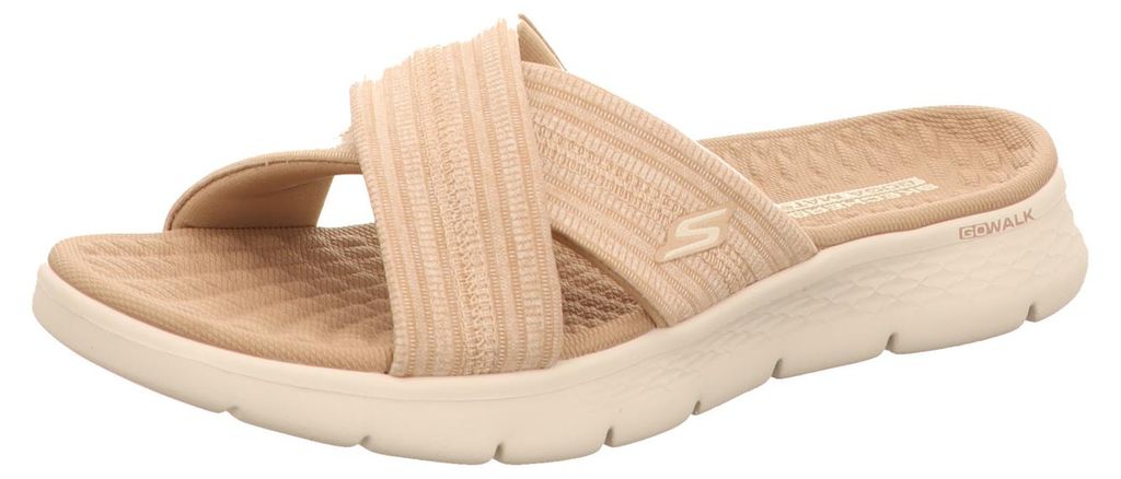 Skechers Damen-Pantolette GO WALK FLEX SANDAL - IMPRESSE Taupe-Beige, Farbe:beige/schlamm, EU Größe:35
