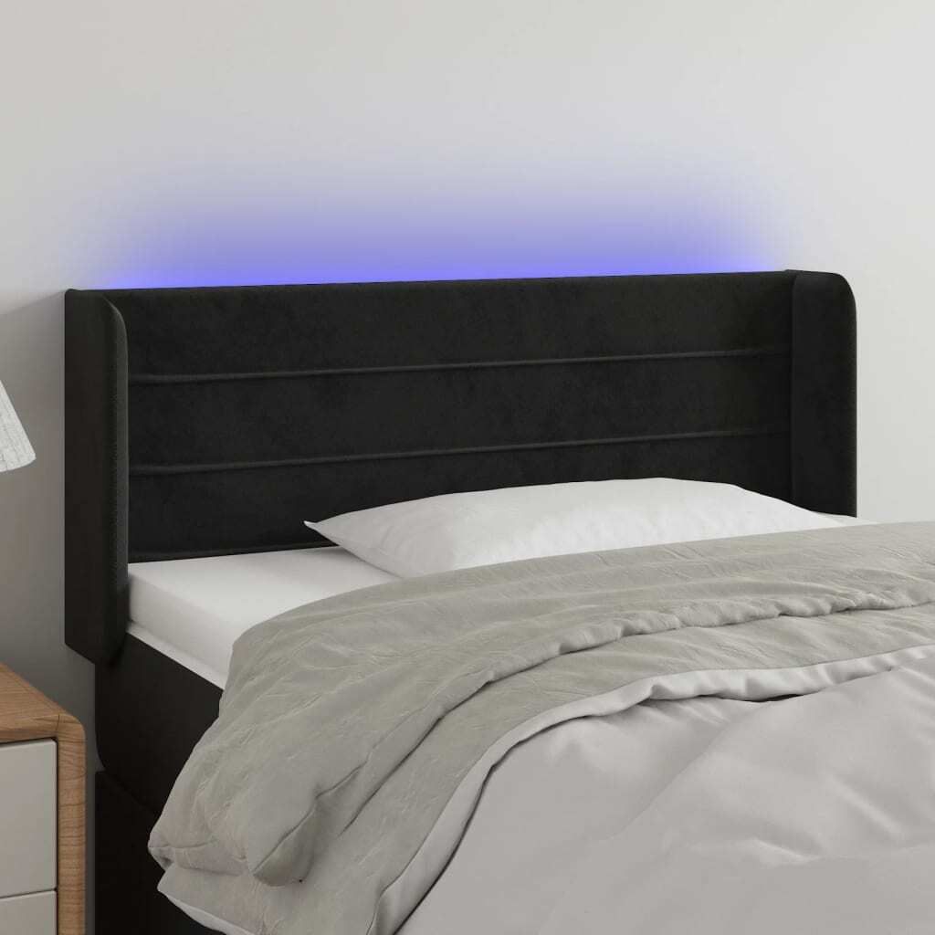 Maison Exclusive - LED Kopfteil Schwarz 93x16x78/88 cm Samt