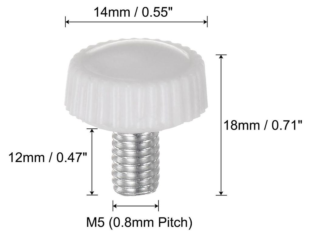 20 Stš¹ck R?ndelschraube M5 x 12mm Flš¹gelschrauben mit Gewinde, Rundkopf Klemmschrauben Befestigungsschraube Klemmkn?pfe Drehknopf fš¹r M?be...