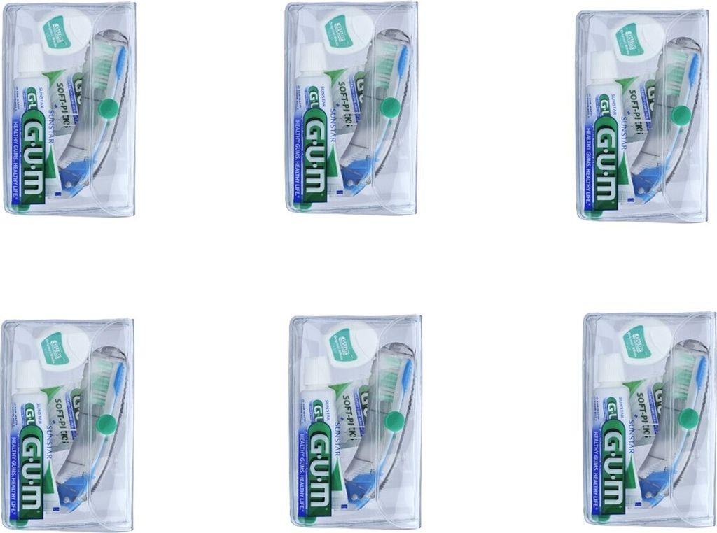 6x GUM Reiseset Original White