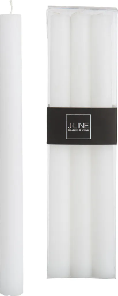 J-Line Boîte de 6 Bougies de Table Blanches 9S pour Décoration Élégante