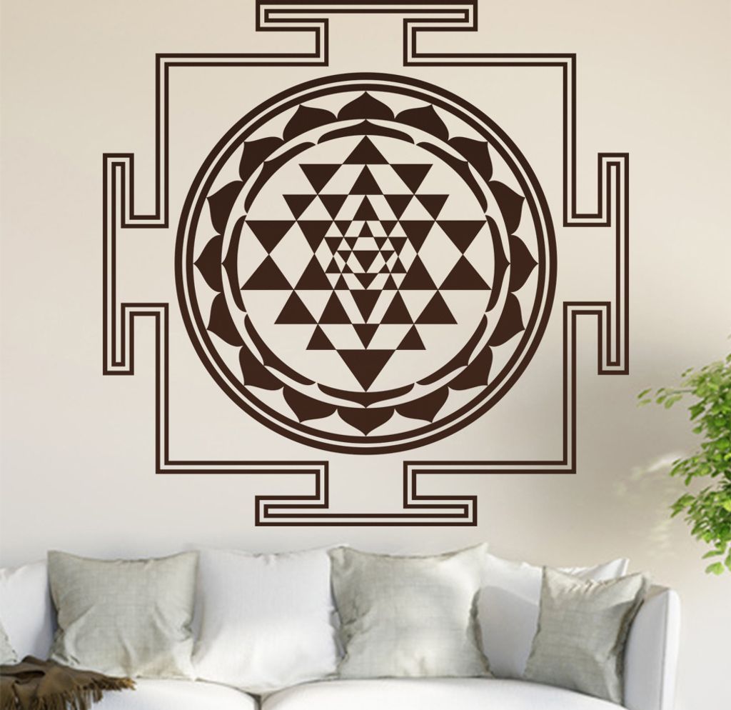 Sri Yantra Wandtattoo in 6 Größen - Wandaufkleber Wall Sticker - Dekoration, Küche, Wohnzimmer, Schlafzimmer, Badezimmer