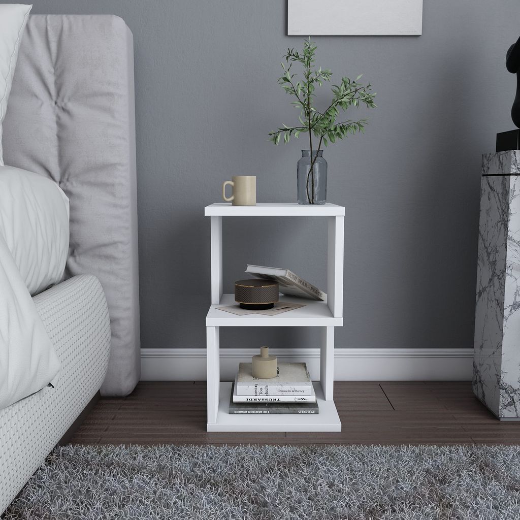 Skye Decor, Carter - Bílá, noční stolky a skříňky, bílá, Obrázek produktu 