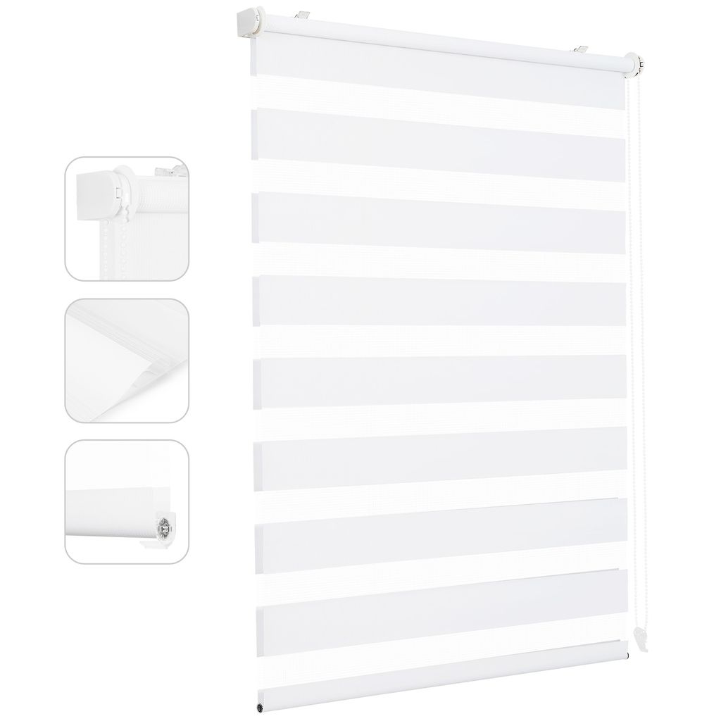 Roleta podwójna 80x200cm Biała Roleta Duo bez wiercenia Zdjęcie produktu 