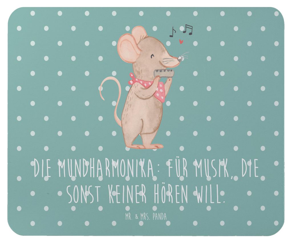 Mr. & Mrs. Panda Mauspad Musik Mundharmonika - Meeresbrise - Geschenk, Instrument, Musikinstrument, Musiker, Mousepad, pc mausunterlage, Lernen, Fo...