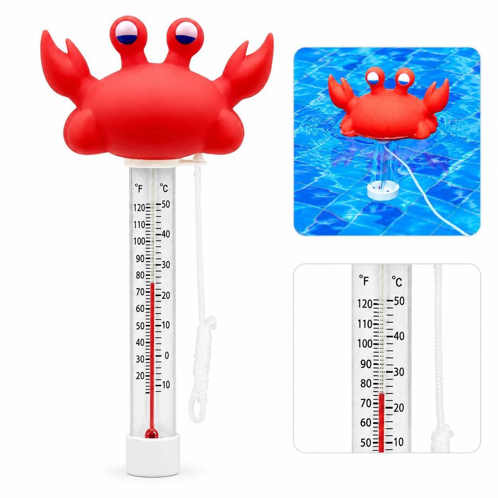 Schwimmendes Poolthermometer Kinder Pool Thermometer Krabbe Produktbild 