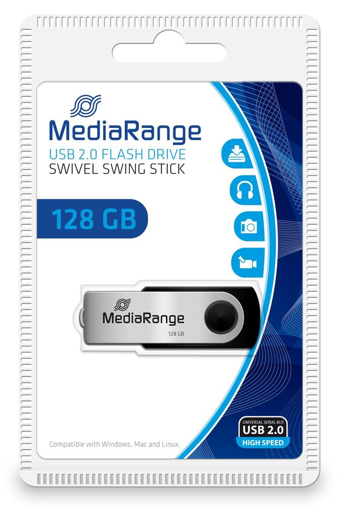 MediaRange MR913 MediaRange USB-Stick schwarz, silber 128 Image du produit 