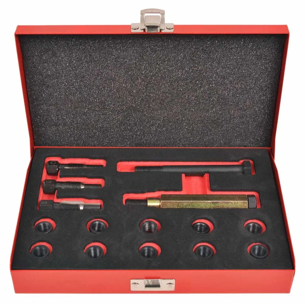 Réparer un filetage bougie foiré M10 x 1,0 mm avec le kit vidaXL 15 pcs