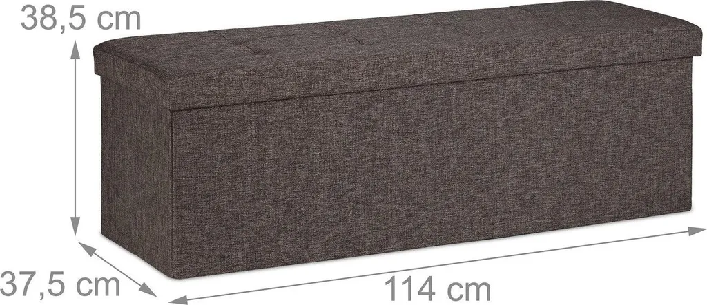 Banc à 3 compartiments modulable avec coussin gris anthracite amovible