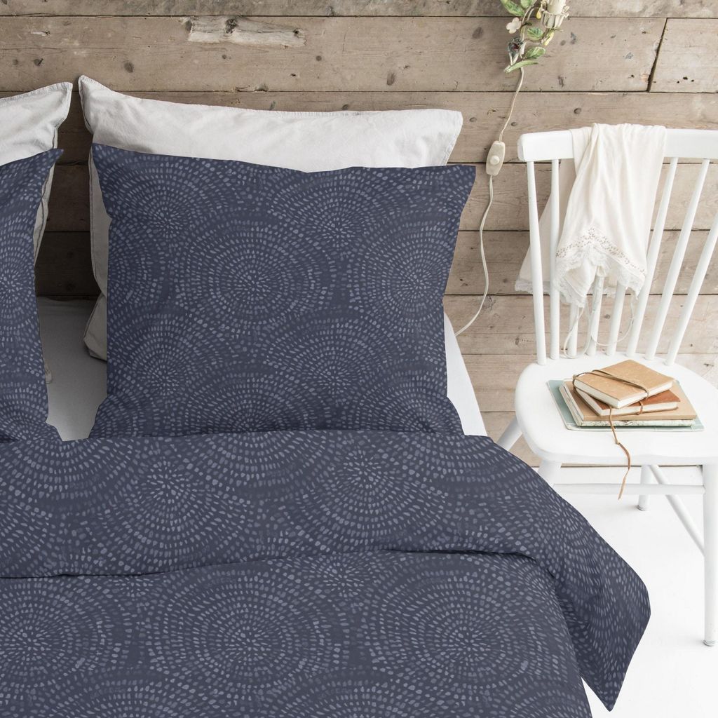 Walra Flanell Bettwäsche Winter Curves Blau 135x200 cm + Produktbild 