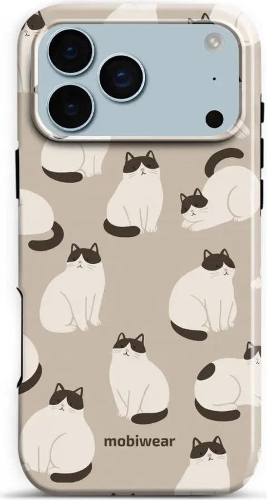 Handyhülle für iPhone 17 Pro Max, Mobiwear Elite Pro, Kaffe Miau