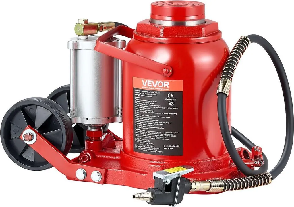 Cric bouteille hydraulique 50 tonnes 110231 lb avec pompe air et manuelle - 10
