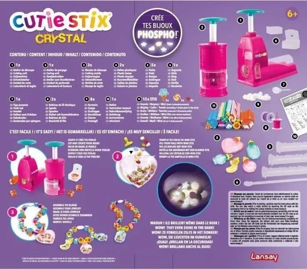 Lansay Cutie Stix Mon bijou en cristal - Kit création perles pour enfant