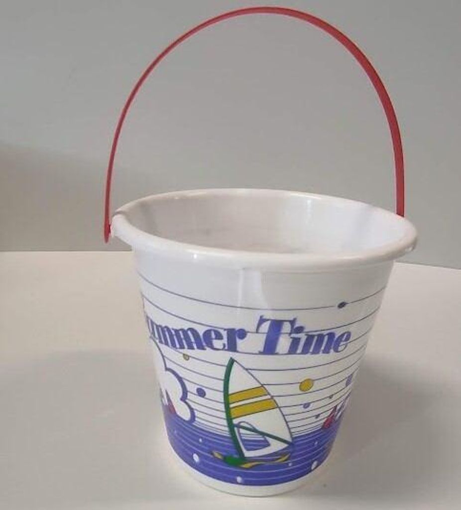 Mondo Eimer für Kinder, 17cm Höhe, farbig bemalt, zum Spielen im Sandkasten oder am Strand