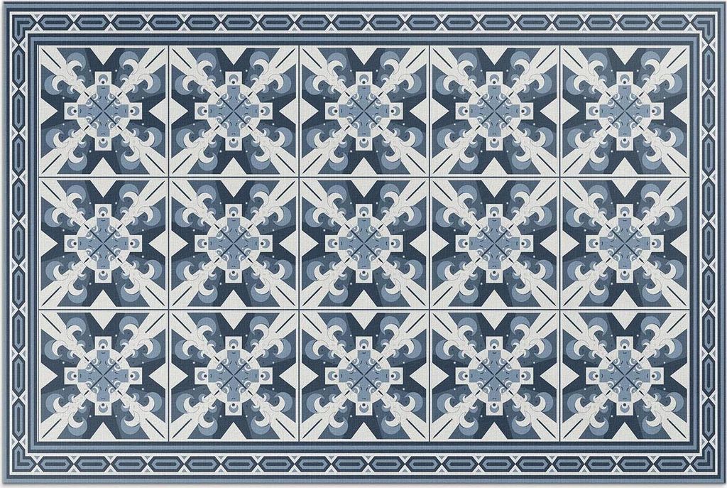 Geometrische rhombus dekorative fliesen – Vinylteppich – 140x210 cm – Outdoor Teppich – Terrasse – Wetterfest – Modern