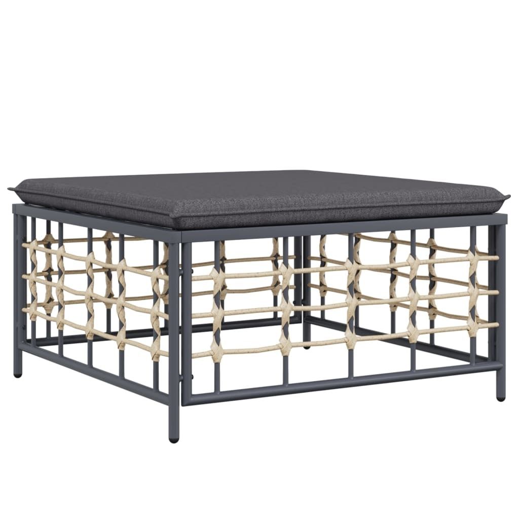 vidaXL Tabouret de jardin avec coussin gris foncé Poly Image du produit 