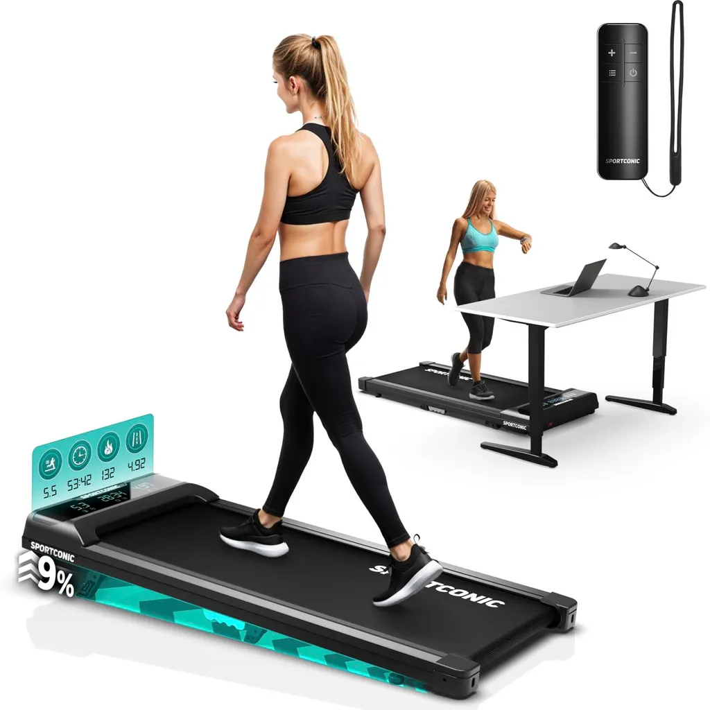 Tapis de Marche pour Bureau Sportconic - Walking Pad Incliné avec LED