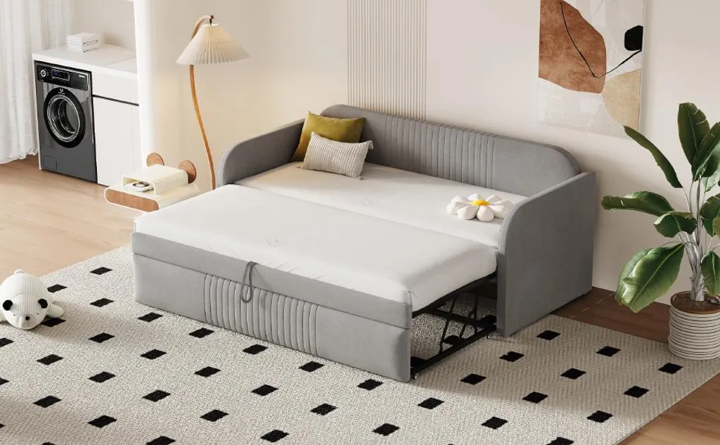 Lit d'appoint modulable 90 ou 180x190 cm parfait pour chambre d'amis