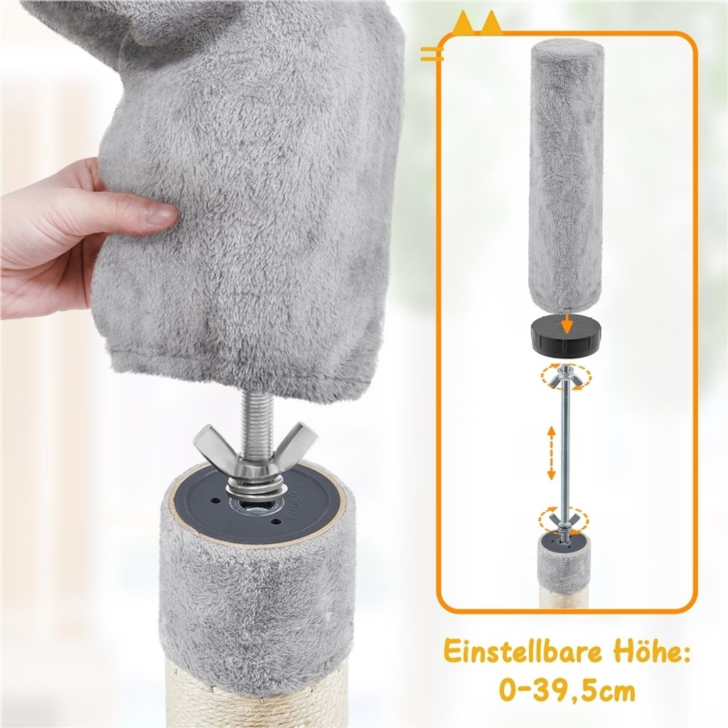 Yaheetech Kratzbaum Katzenbaum 226cm-265cm deckenhoch, Produktbild 11