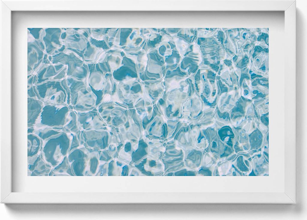 Klares blaues Wasser– Wandbild mit Rahmen – Gerahmtes Bild – Wanddekoration – 60x40 cm – Schwarz Rahmen